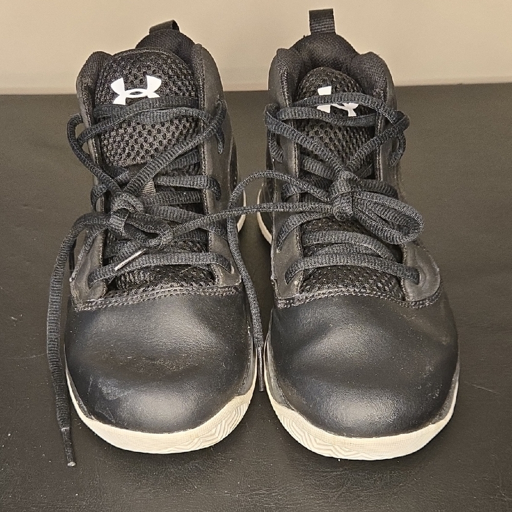 Under Armour Kids Black and White Sneakers - Picture 2 of 9